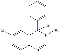 3-amino-6-chloro-4-phenyl-3,4-dihydro-4-quinazolinol Struktur