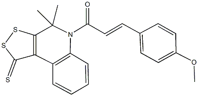 5-[3-(4-methoxyphenyl)acryloyl]-4,4-dimethyl-4,5-dihydro-1H-[1,2]dithiolo[3,4-c]quinoline-1-thione Struktur