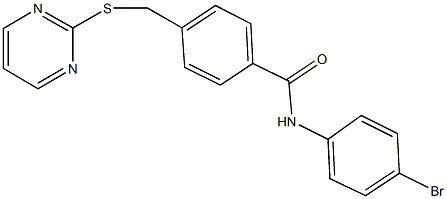 N-(4-bromophenyl)-4-[(2-pyrimidinylthio)methyl]benzamide Struktur