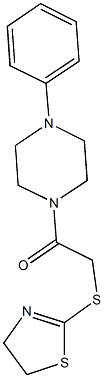 4,5-dihydro-1,3-thiazol-2-yl 2-oxo-2-(4-phenyl-1-piperazinyl)ethyl sulfide Struktur