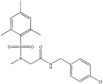 N-(4-chlorobenzyl)-2-[(mesitylsulfonyl)(methyl)amino]acetamide Struktur