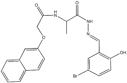 N-{2-[2-(5-bromo-2-hydroxybenzylidene)hydrazino]-1-methyl-2-oxoethyl}-2-(2-naphthyloxy)acetamide Struktur