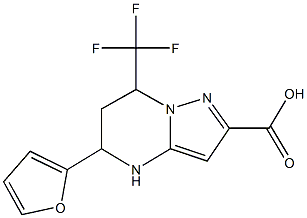 5-(2-furyl)-7-(trifluoromethyl)-4,5,6,7-tetrahydropyrazolo[1,5-a]pyrimidine-2-carboxylic acid Struktur