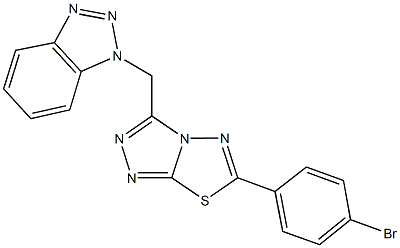 1-{[6-(4-bromophenyl)[1,2,4]triazolo[3,4-b][1,3,4]thiadiazol-3-yl]methyl}-1H-1,2,3-benzotriazole Struktur