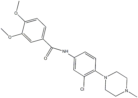 N-[3-chloro-4-(4-methyl-1-piperazinyl)phenyl]-3,4-dimethoxybenzamide Struktur