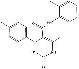 6-methyl-N-(2-methylphenyl)-4-(4-methylphenyl)-2-oxo-1,2,3,4-tetrahydro-5-pyrimidinecarboxamide Struktur