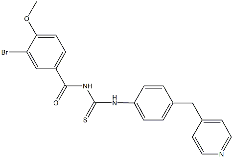 N-(3-bromo-4-methoxybenzoyl)-N'-[4-(4-pyridinylmethyl)phenyl]thiourea Struktur