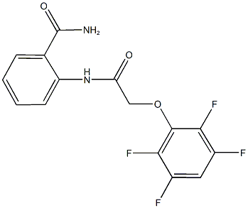 2-{[(2,3,5,6-tetrafluorophenoxy)acetyl]amino}benzamide Struktur