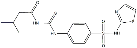 4-({[(3-methylbutanoyl)amino]carbothioyl}amino)-N-(1,3-thiazol-2-yl)benzenesulfonamide Struktur