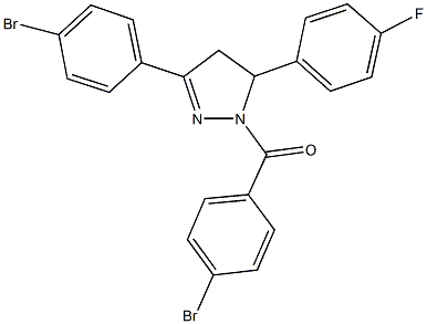 1-(4-bromobenzoyl)-3-(4-bromophenyl)-5-(4-fluorophenyl)-4,5-dihydro-1H-pyrazole Struktur