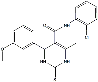 N-(2-chlorophenyl)-4-(3-methoxyphenyl)-6-methyl-2-thioxo-1,2,3,4-tetrahydro-5-pyrimidinecarboxamide Struktur