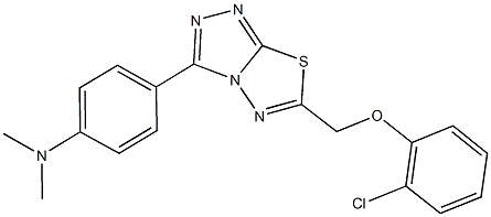 N-(4-{6-[(2-chlorophenoxy)methyl][1,2,4]triazolo[3,4-b][1,3,4]thiadiazol-3-yl}phenyl)-N,N-dimethylamine Struktur