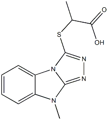 2-[(9-methyl-9H-[1,2,4]triazolo[4,3-a]benzimidazol-3-yl)sulfanyl]propanoic acid Struktur