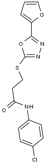 N-(4-chlorophenyl)-3-{[5-(2-furyl)-1,3,4-oxadiazol-2-yl]sulfanyl}propanamide Struktur