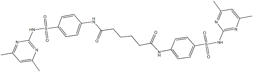 N~1~,N~6~-bis(4-{[(4,6-dimethyl-2-pyrimidinyl)amino]sulfonyl}phenyl)hexanediamide Struktur