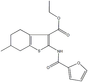 ethyl 2-(2-furoylamino)-6-methyl-4,5,6,7-tetrahydro-1-benzothiophene-3-carboxylate Struktur