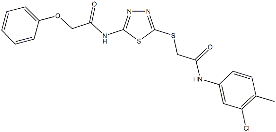 N-(5-{[2-(3-chloro-4-methylanilino)-2-oxoethyl]sulfanyl}-1,3,4-thiadiazol-2-yl)-2-phenoxyacetamide Struktur