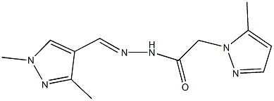 N'-[(1,3-dimethyl-1H-pyrazol-4-yl)methylene]-2-(5-methyl-1H-pyrazol-1-yl)acetohydrazide Struktur