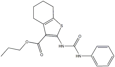 propyl 2-[(anilinocarbonyl)amino]-4,5,6,7-tetrahydro-1-benzothiophene-3-carboxylate Struktur