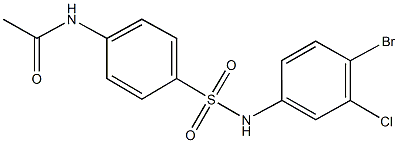 N-{4-[(4-bromo-3-chloroanilino)sulfonyl]phenyl}acetamide Struktur