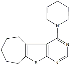 4-(1-piperidinyl)-6,7,8,9-tetrahydro-5H-cyclohepta[4,5]thieno[2,3-d]pyrimidine Struktur