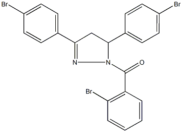 1-(2-bromobenzoyl)-3,5-bis(4-bromophenyl)-4,5-dihydro-1H-pyrazole Struktur