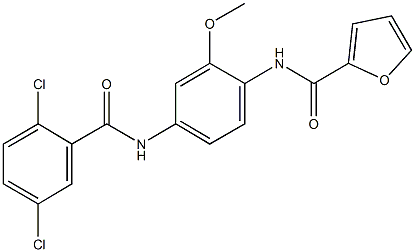 N-{4-[(2,5-dichlorobenzoyl)amino]-2-methoxyphenyl}-2-furamide Struktur