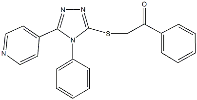 1-phenyl-2-{[4-phenyl-5-(4-pyridinyl)-4H-1,2,4-triazol-3-yl]sulfanyl}ethanone Struktur