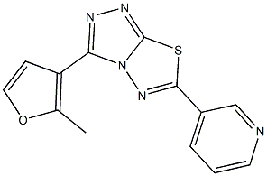 3-(2-methyl-3-furyl)-6-(3-pyridinyl)[1,2,4]triazolo[3,4-b][1,3,4]thiadiazole Struktur