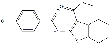 methyl 2-[(4-chlorobenzoyl)amino]-4,5,6,7-tetrahydro-1-benzothiophene-3-carboxylate Struktur