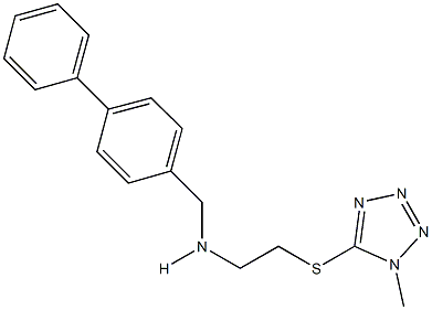 N-([1,1'-biphenyl]-4-ylmethyl)-N-{2-[(1-methyl-1H-tetraazol-5-yl)sulfanyl]ethyl}amine Struktur