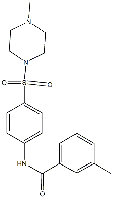 3-methyl-N-{4-[(4-methyl-1-piperazinyl)sulfonyl]phenyl}benzamide Struktur