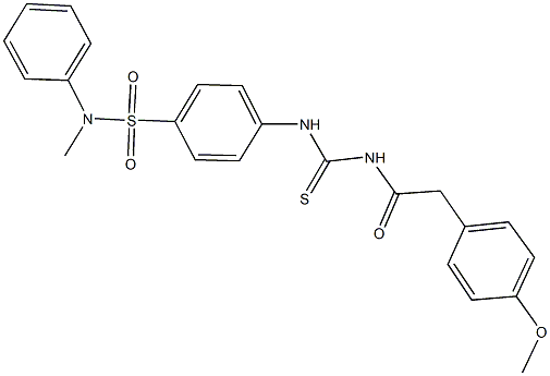 4-[({[(4-methoxyphenyl)acetyl]amino}carbothioyl)amino]-N-methyl-N-phenylbenzenesulfonamide Struktur