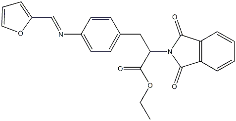 ethyl 2-(1,3-dioxo-1,3-dihydro-2H-isoindol-2-yl)-3-{4-[(2-furylmethylene)amino]phenyl}propanoate Struktur