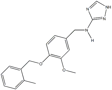 N-{3-methoxy-4-[(2-methylbenzyl)oxy]benzyl}-N-(1H-1,2,4-triazol-3-yl)amine Struktur