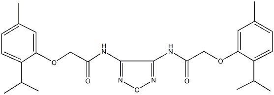 2-(2-isopropyl-5-methylphenoxy)-N-(4-{[(2-isopropyl-5-methylphenoxy)acetyl]amino}-1,2,5-oxadiazol-3-yl)acetamide Struktur