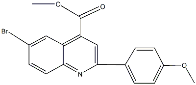 methyl 6-bromo-2-(4-methoxyphenyl)-4-quinolinecarboxylate Struktur