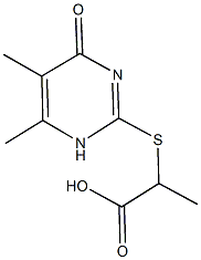 2-[(5,6-dimethyl-4-oxo-1,4-dihydro-2-pyrimidinyl)sulfanyl]propanoic acid Struktur