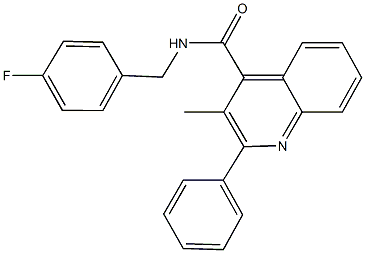 N-(4-fluorobenzyl)-3-methyl-2-phenyl-4-quinolinecarboxamide Struktur