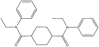 N~1~,N~4~-diethyl-N~1~,N~4~-diphenyl-1,4-cyclohexanedicarboxamide Struktur