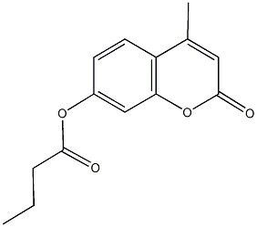 4-methyl-2-oxo-2H-chromen-7-yl butyrate Struktur