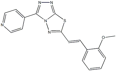 6-[2-(2-methoxyphenyl)vinyl]-3-(4-pyridinyl)[1,2,4]triazolo[3,4-b][1,3,4]thiadiazole Struktur