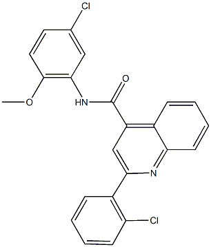 N-(5-chloro-2-methoxyphenyl)-2-(2-chlorophenyl)-4-quinolinecarboxamide Struktur