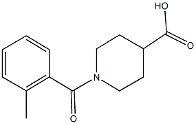 1-(2-methylbenzoyl)-4-piperidinecarboxylic acid Struktur