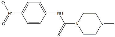 N-{4-nitrophenyl}-4-methyl-1-piperazinecarbothioamide Struktur