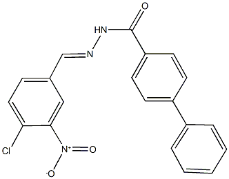 N'-{4-chloro-3-nitrobenzylidene}[1,1'-biphenyl]-4-carbohydrazide Struktur