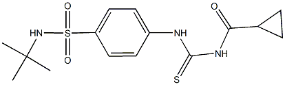 N-(tert-butyl)-4-({[(cyclopropylcarbonyl)amino]carbothioyl}amino)benzenesulfonamide Struktur