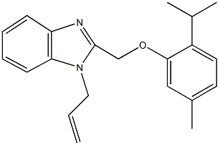 1-allyl-2-[(2-isopropyl-5-methylphenoxy)methyl]-1H-benzimidazole Struktur