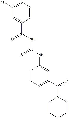 N-(3-chlorobenzoyl)-N'-[3-(4-morpholinylcarbonyl)phenyl]thiourea Struktur