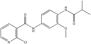 2-chloro-N-[4-(isobutyrylamino)-3-methoxyphenyl]nicotinamide Struktur